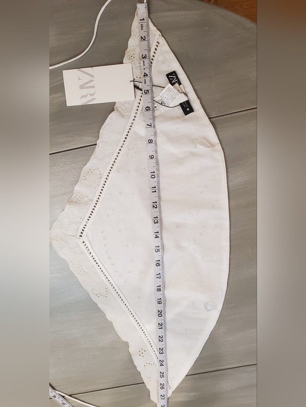NWT ZARA White-Oyster Bandana Crop Boho Top - Embroidered Women Size MEDIUM - Picture 7 of 10